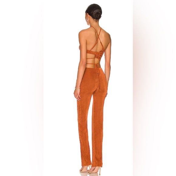 Superdown Orange/Rust Irene Strappy Pant Set - Picture 2 of 4